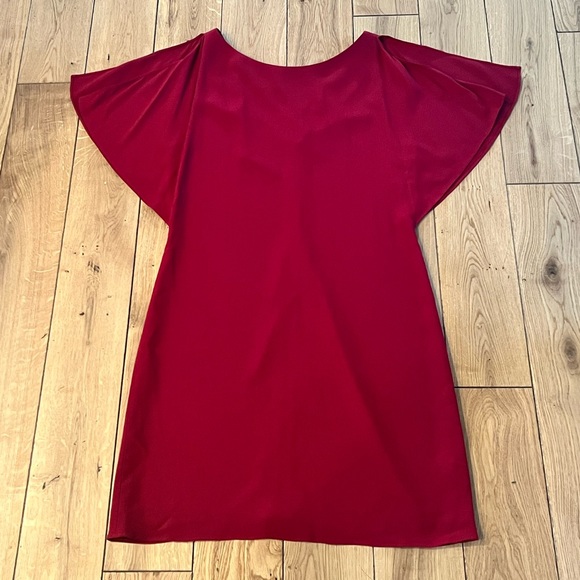 Theory | Red Shift Dress Flutter Sleeve Women’s Size Medium (8) - Picture 9 of 12